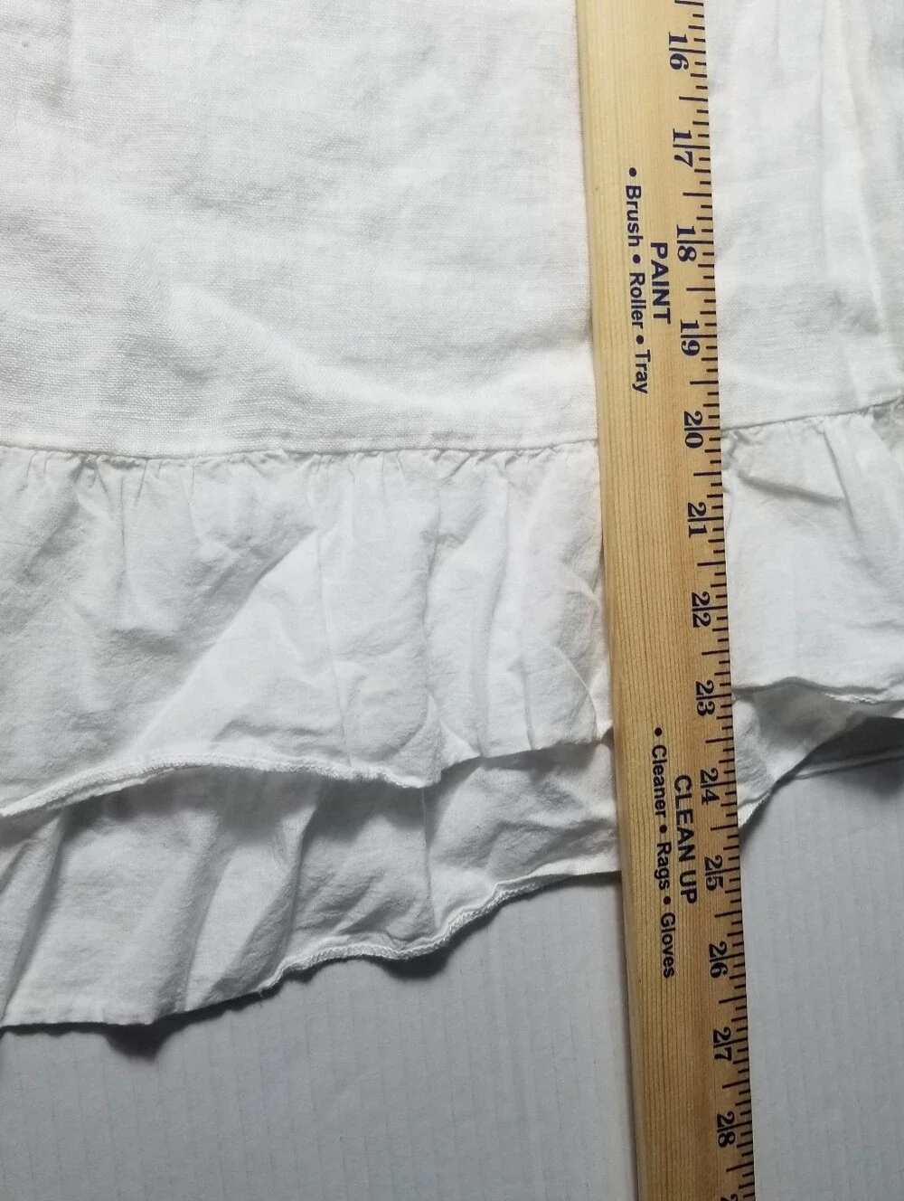 TERZO MILLENNIO LINEN WHITE RUFFLED OFF-SHOULDER WOMEN'S BLOUSE SIZE LARGE
